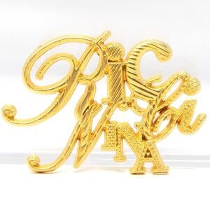 Vintage Large Gold Tone Plated NINA RICCI PARIS Pin Brooch French Designer